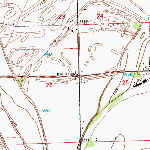 Topographic Map of Island School, SD