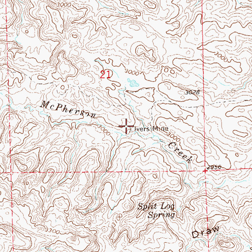 Topographic Map of Ivers Mine, SD