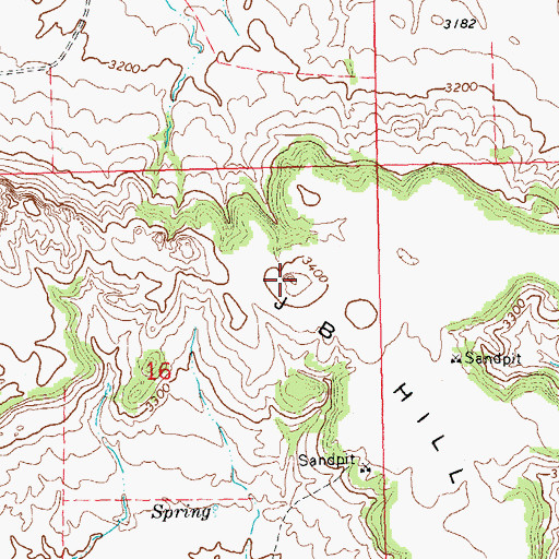 Topographic Map of J B Hill, SD