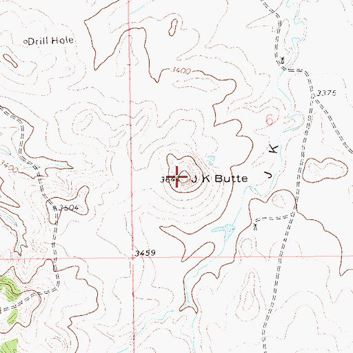 Topographic Map of J K Butte, SD