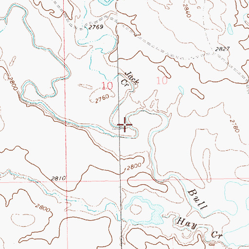 Topographic Map of Jack Creek, SD