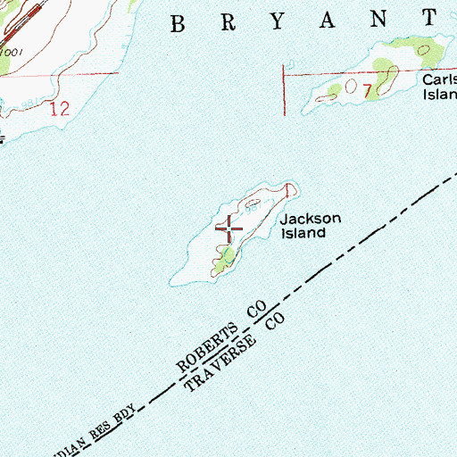 Topographic Map of Jackson Island, SD
