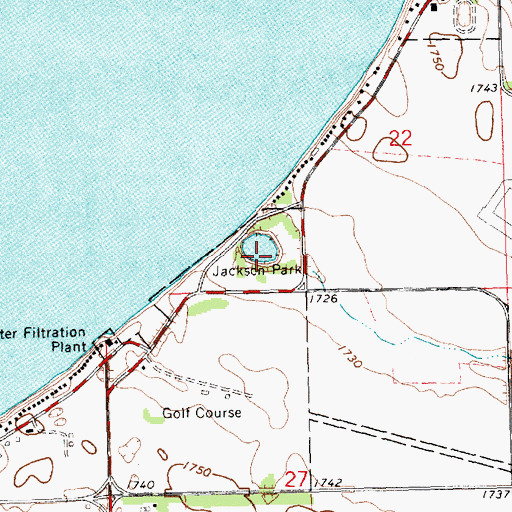 Topographic Map of Jackson Park, SD