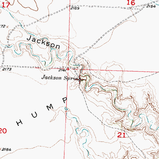 Topographic Map of Jackson Spring, SD