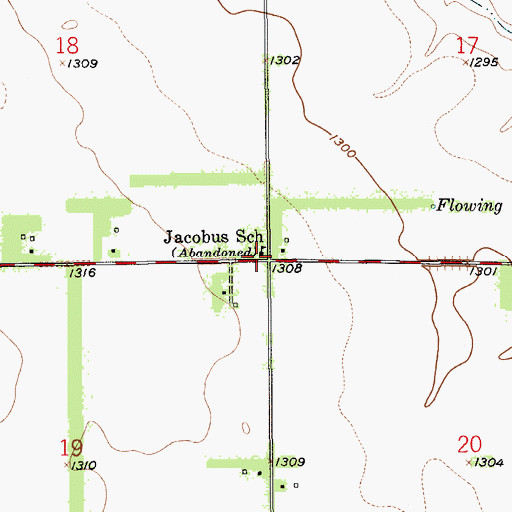 Topographic Map of Jacobus School, SD