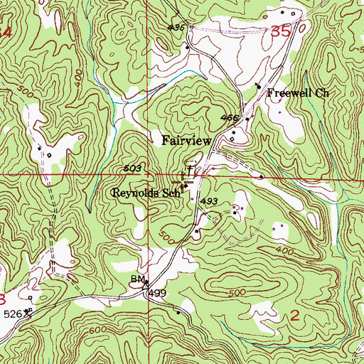 Topographic Map of Reynolds School (historical), AL