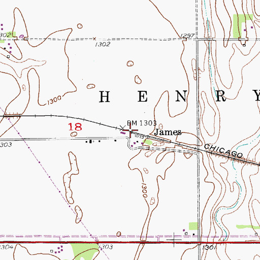Topographic Map of James, SD