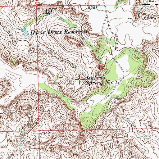 Topographic Map of Jenkins Spring Number One, SD