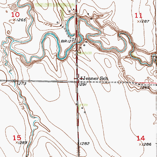 Topographic Map of Jenner School, SD