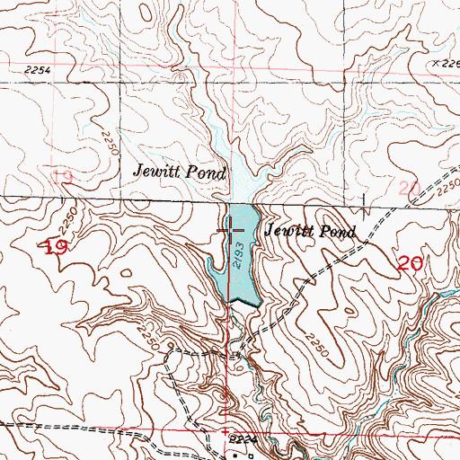 Topographic Map of Jewitt Pond, SD