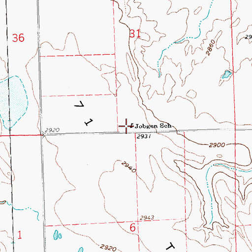 Topographic Map of Jobgen School, SD
