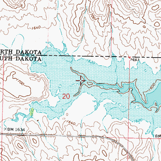 Topographic Map of Joe Bush Creek, SD