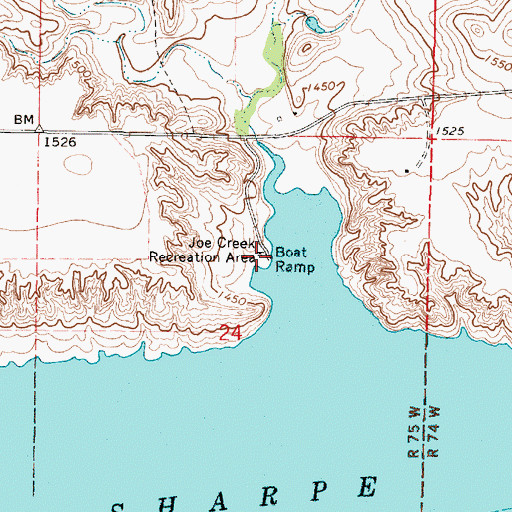 Topographic Map of Joe Creek Recreation Area, SD