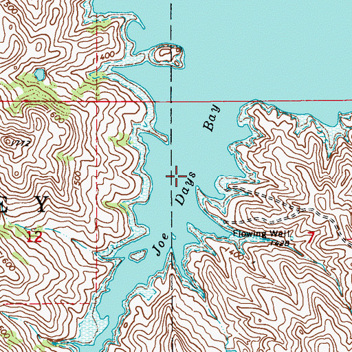 Topographic Map of Joe Days Bay, SD