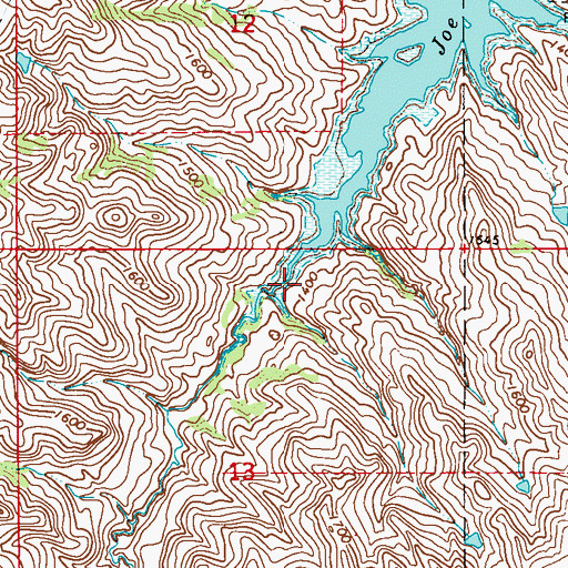 Topographic Map of Joe Days Creek, SD