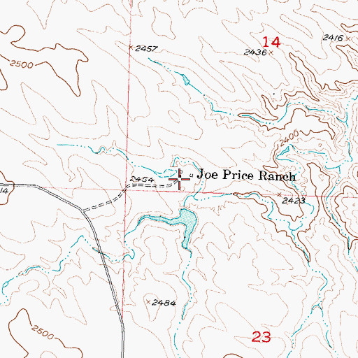 Topographic Map of Joe Price Ranch, SD