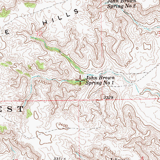 Topographic Map of John Brown Spring Number One, SD