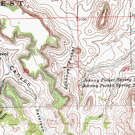 Topographic Map of Johnnys Pocket, SD