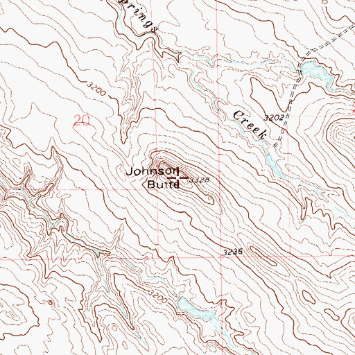 Topographic Map of Johnson Butte, SD