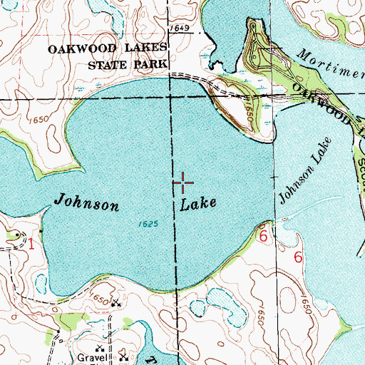 Topographic Map of Johnson Lake, SD
