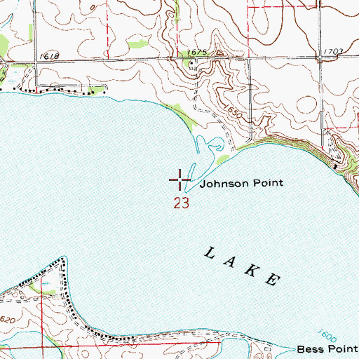 Topographic Map of Johnson Point, SD