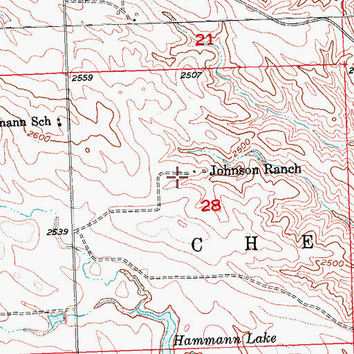 Topographic Map of Johnson Ranch, SD