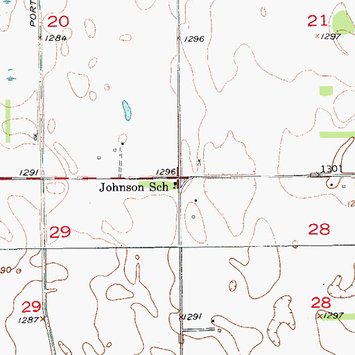 Topographic Map of Johnson School, SD