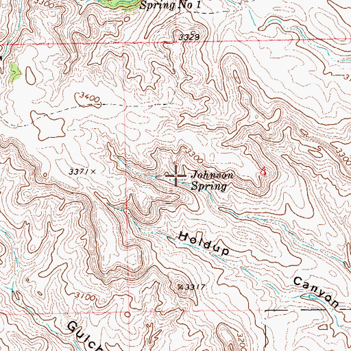 Topographic Map of Johnson Spring, SD