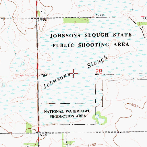 Topographic Map of Johnsons Slough, SD