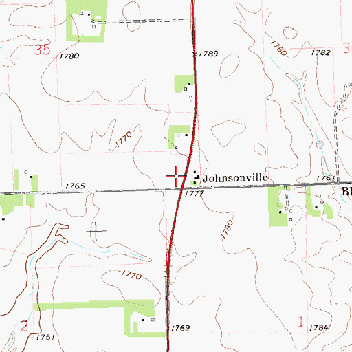 Topographic Map of Johnsonville, SD
