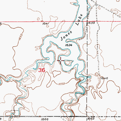 Topographic Map of Jones Lake, SD