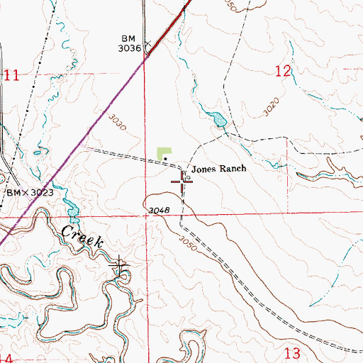 Topographic Map of Jones Ranch, SD