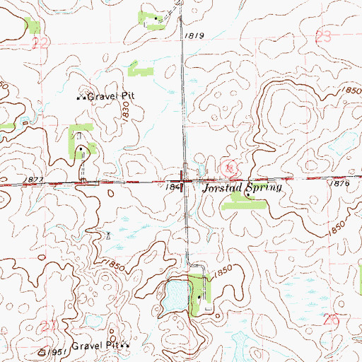 Topographic Map of Jorstad Spring, SD
