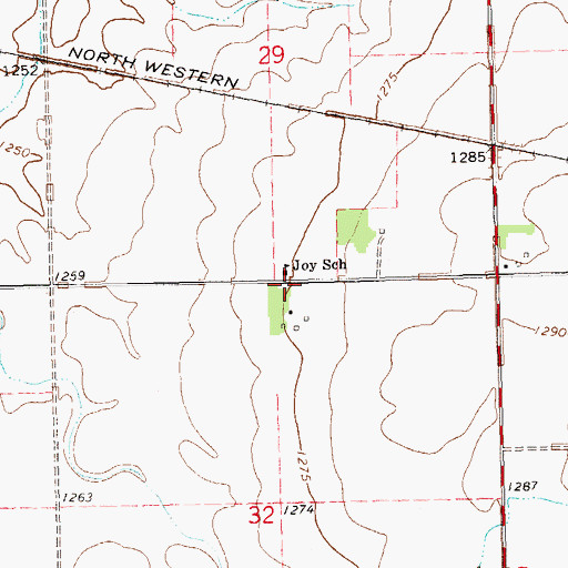 Topographic Map of Joy School, SD