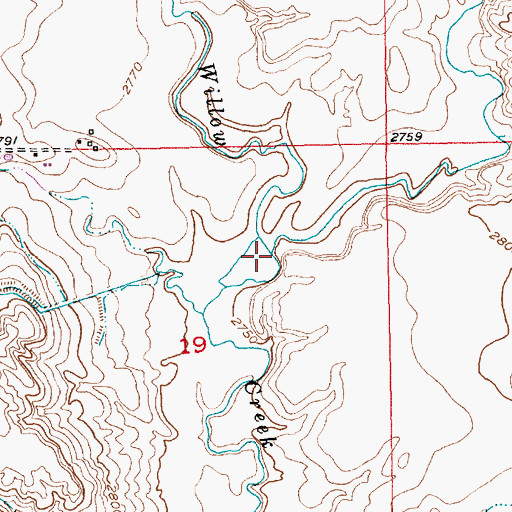 Topographic Map of Jug Creek, SD