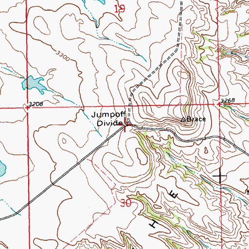 Topographic Map of Jumpoff Divide, SD