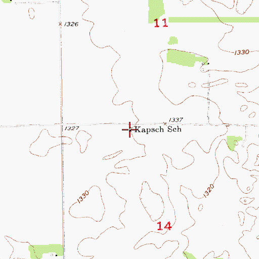 Topographic Map of Kapsch School, SD