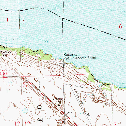 Topographic Map of Kasuske Public Access Point, SD