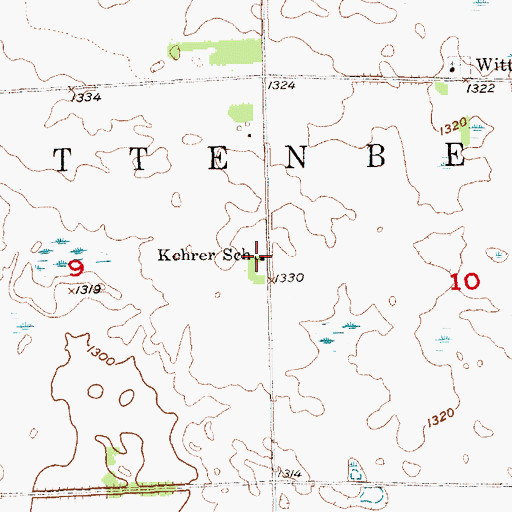 Topographic Map of Kehrer School, SD