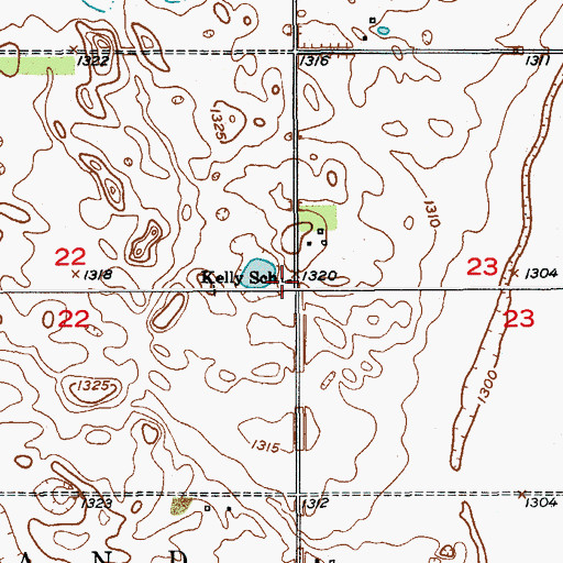 Topographic Map of Kelly School, SD