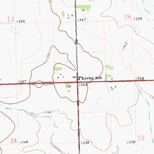 Topographic Map of Kerley School, SD