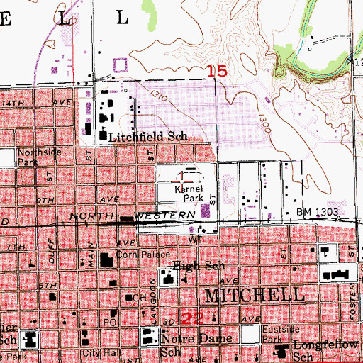 Topographic Map of Ketnel Park, SD