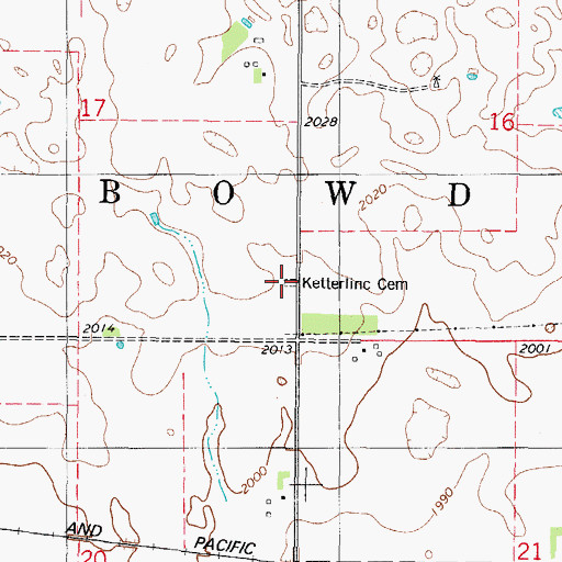 Topographic Map of Ketterling Cemetery, SD