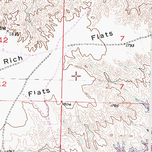 Topographic Map of Kid Rich Flats, SD