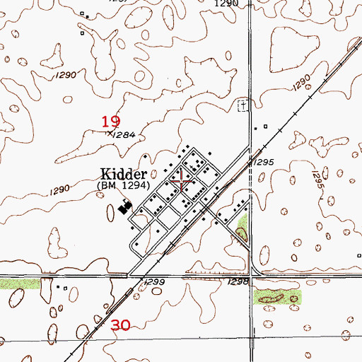 Topographic Map of Kidder, SD