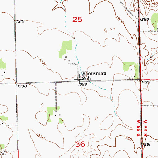 Topographic Map of Kietzman School, SD