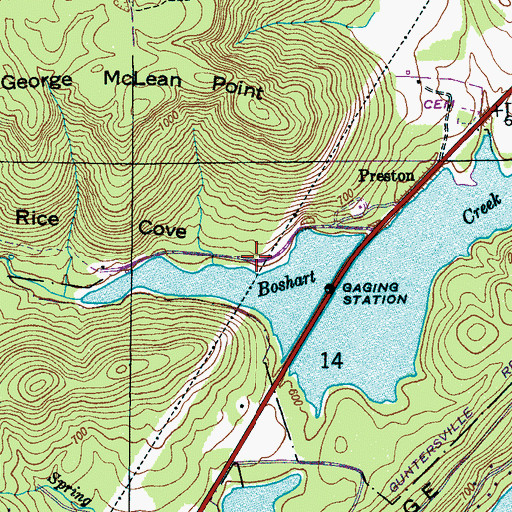 Topographic Map of Rice Cove, AL