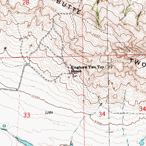 Topographic Map of Kinghorn Two Top Ranch, SD