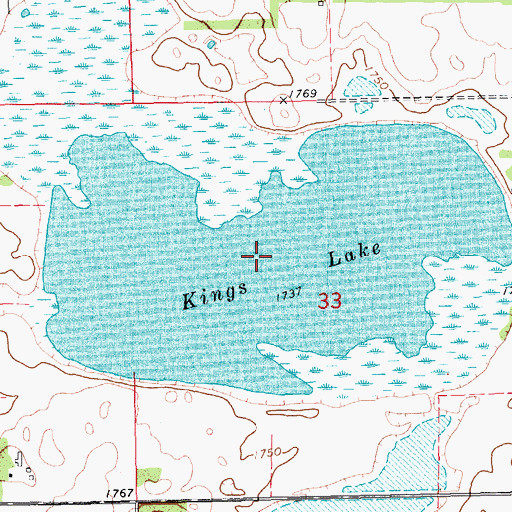 Topographic Map of Kings Lake, SD