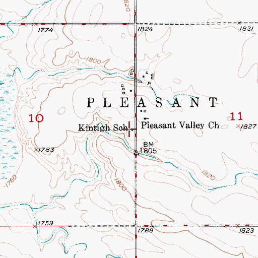 Topographic Map of Kintigh School, SD